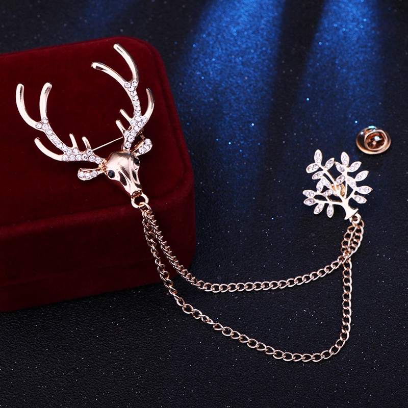 (MớI) Ghim CàI ÁO HìNh Chú Hươu ĐíNh Đá ThờI Trang Cho Nam Nữ