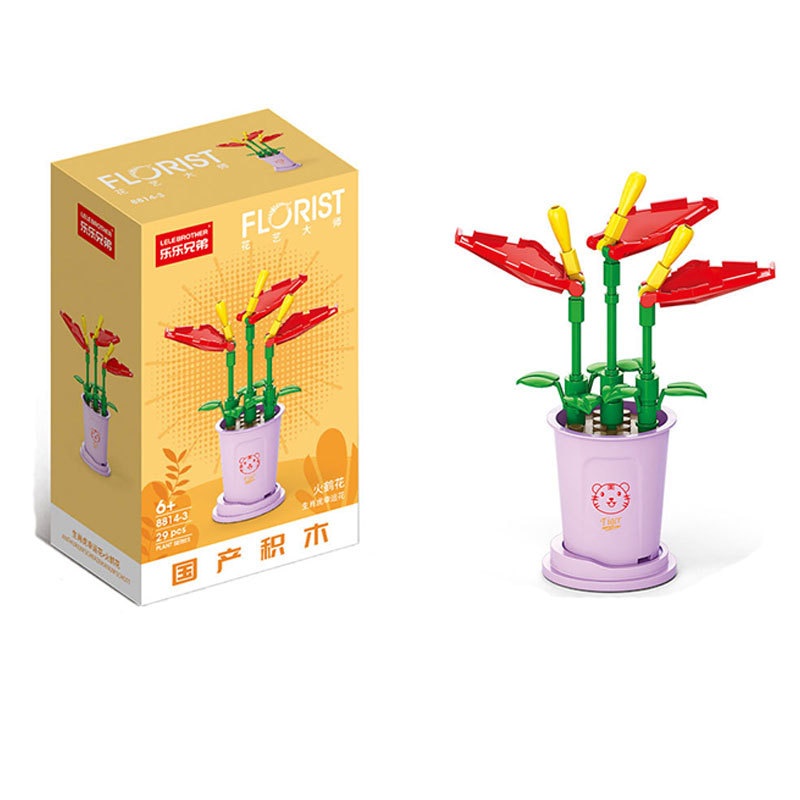 Bộ Đồ Chơi Lắp Ráp Hình Chậu Hoa Nhỏ Dành Cho Bé Gái