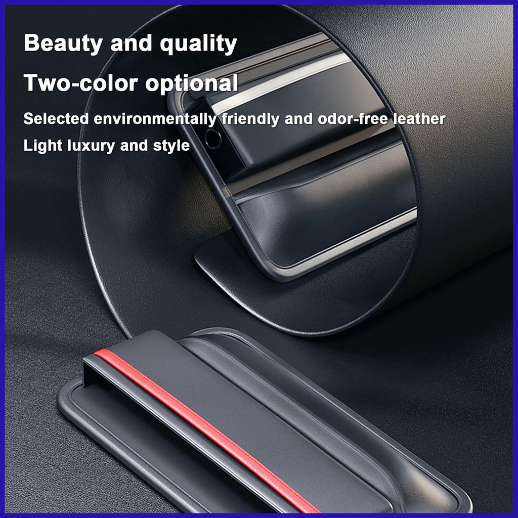 Hộp Da PU Đựng Vật Dụng Sắp Xếp Gọn Gàng Chống Rơi Có Lỗ Sạc Cho Xe Hơi