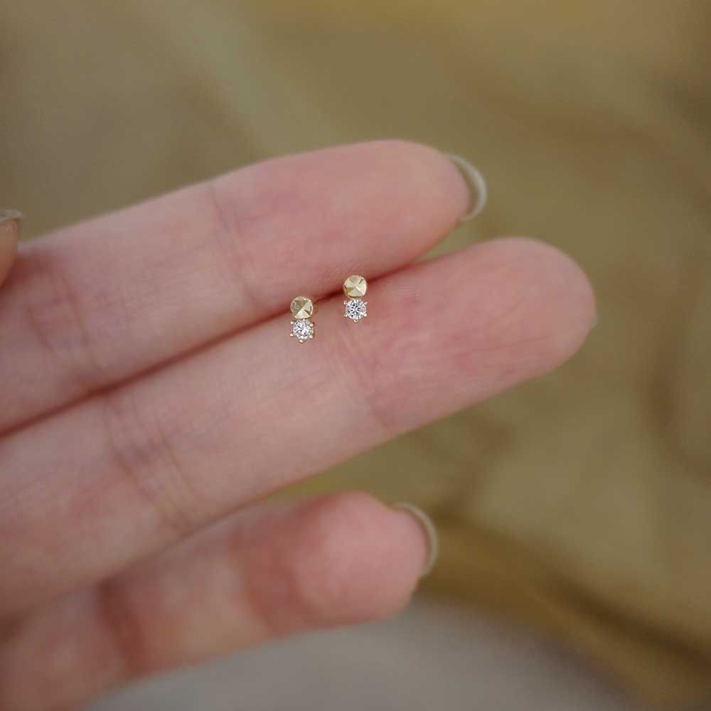 Bông Tai Bằng Thép Titan Đính Đá Zircon Thời Trang Thanh Lịch Dành Cho Nữ