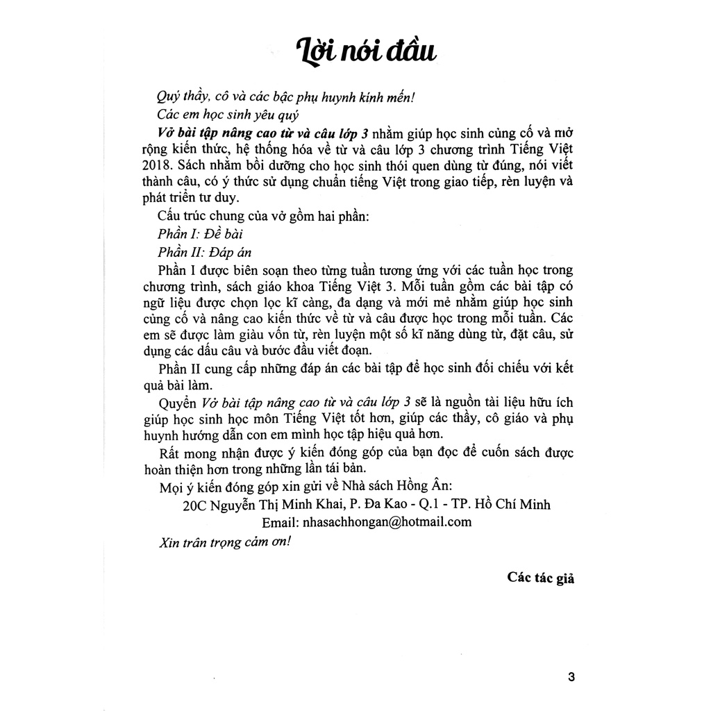 Sách Vở Bài Tập Nâng Cao Từ Và Câu Lớp 3