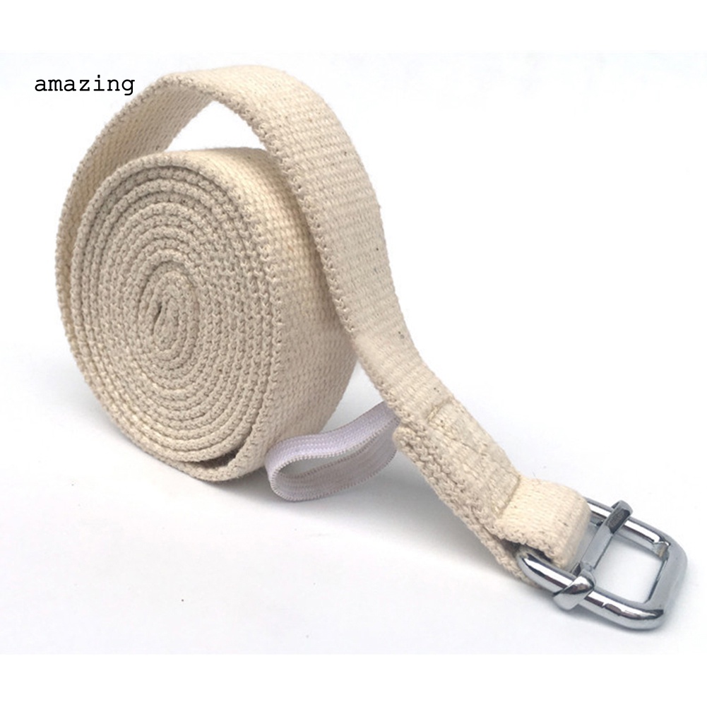 Dây Đai Co Giãn Bằng Cotton Trơn Có Khóa Cài Hỗ Trợ Luyện Tập Yoga / Thể Hình