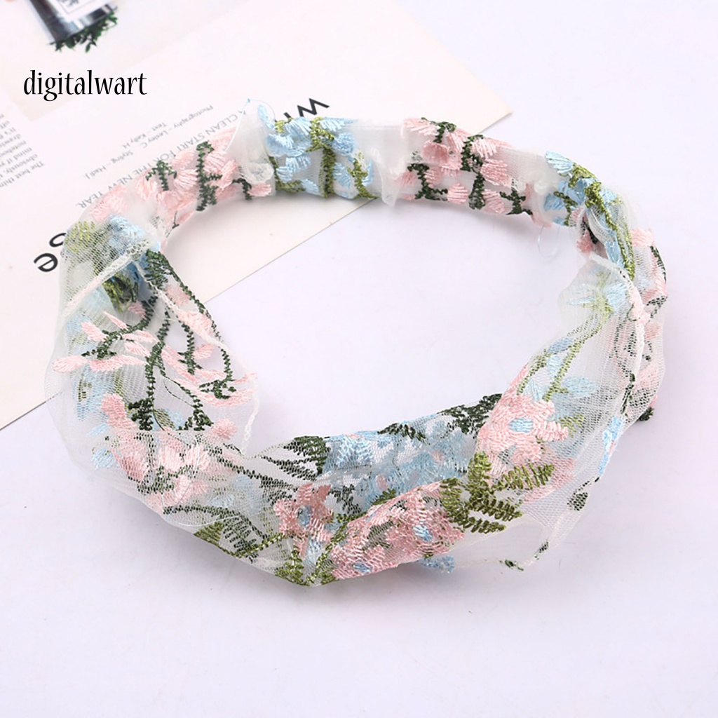 Kỹ Thuật Số| Băng Đô Ren Co Giãn Bản Rộng Thêu Hoa Dễ Thương Tùy Chỉnh Thời Trang Cho Nữ