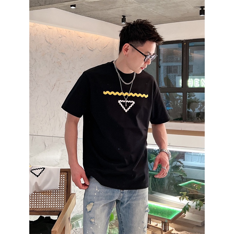 Pr88ad- Áo Thun Ngắn Tay Thêu Hình Tam Giác Mới Nhất Cho Cả Nam Và Nữ Hejkdryerdh