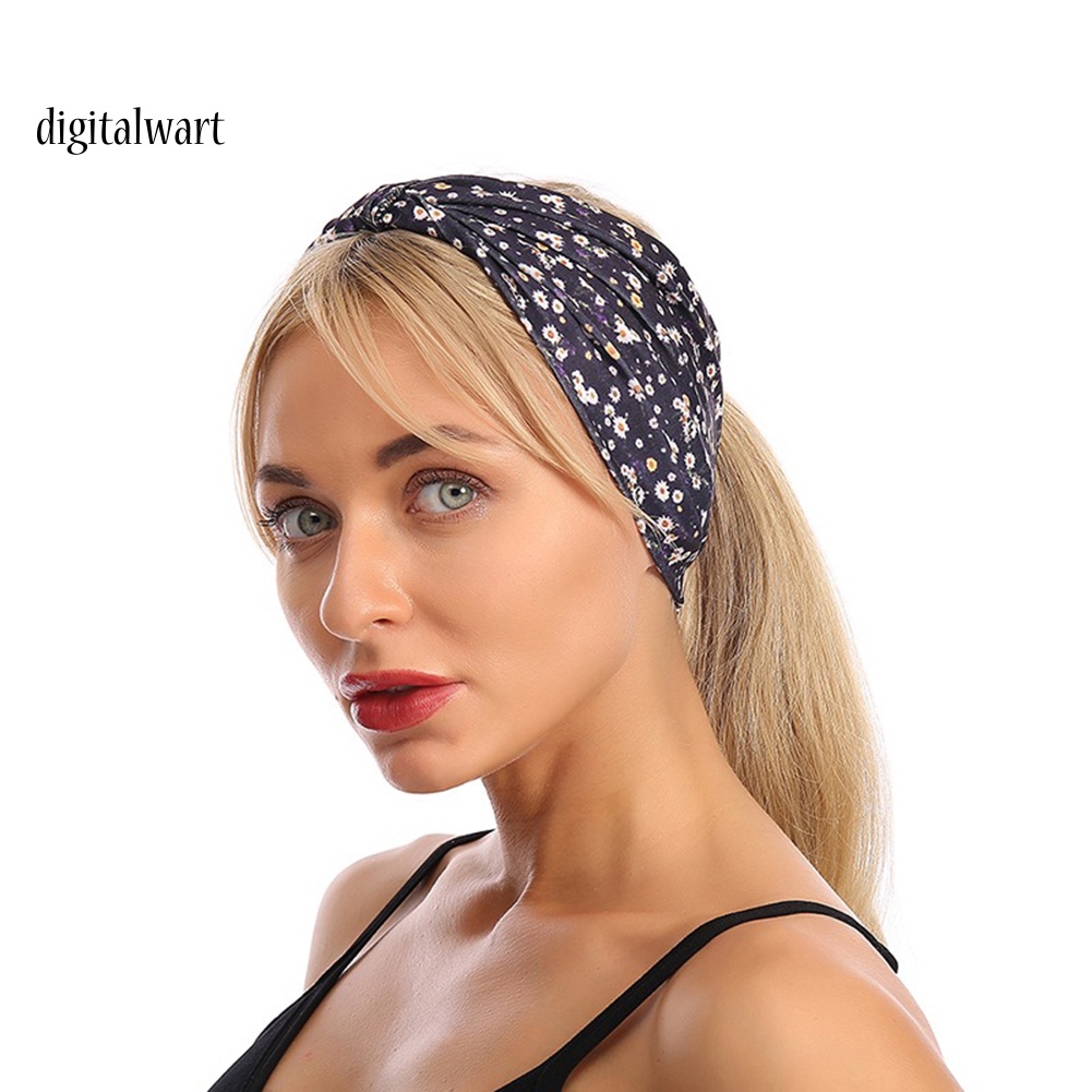 Kỹ Thuật Số| Băng Đô Bản Rộng Chống Thấm Mồ Hôi In Họa Tiết Hoa / Rằn Ri Thời Trang Cho Nữ