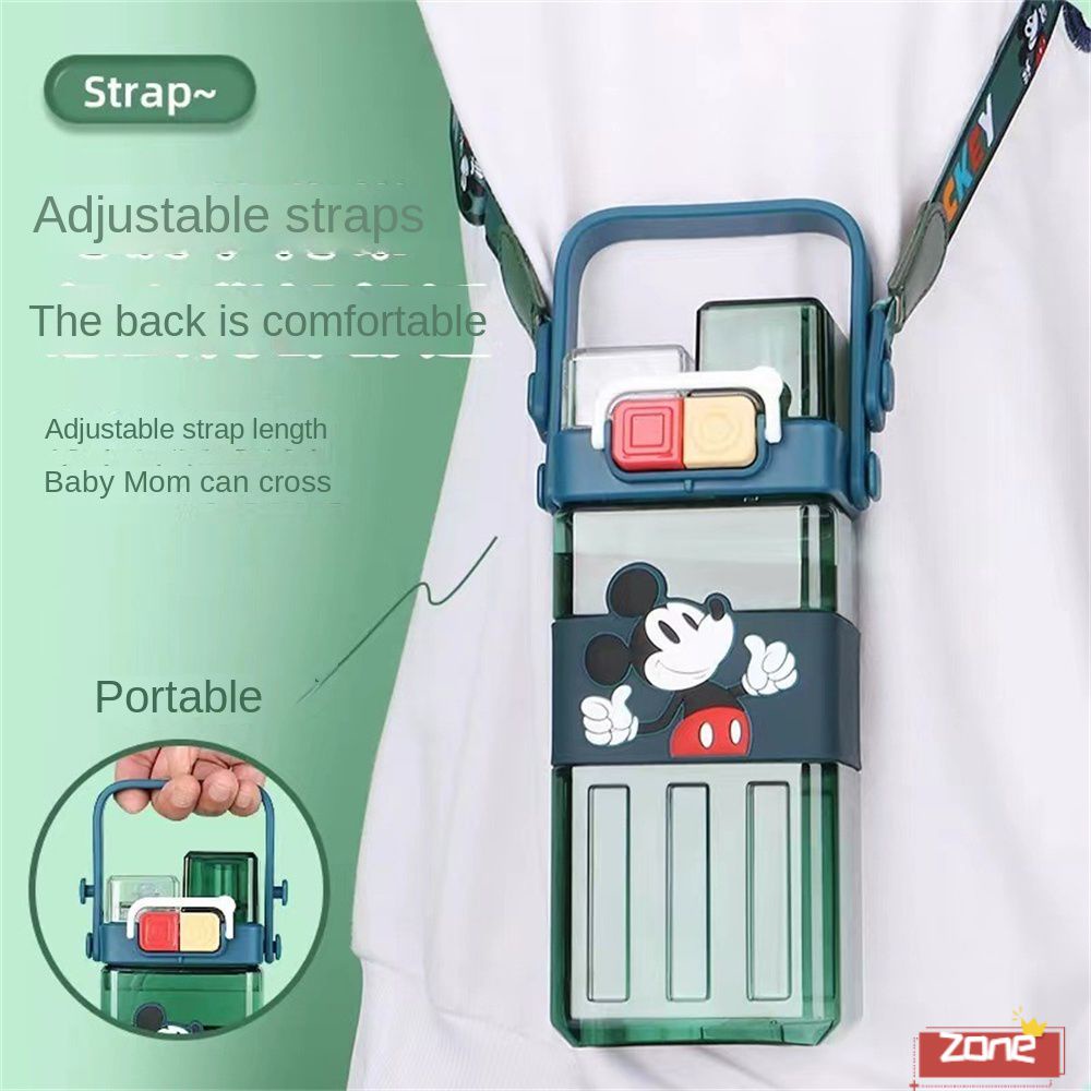 Cốc Ống Hút Cốc Uống Nước Đôi Hình Gấu Dâu Disney Cốc Nước Hình Vuông Cho Trẻ Em Học Sinh Nữ Sinh Bình Nước Trẻ Em Khu Vực