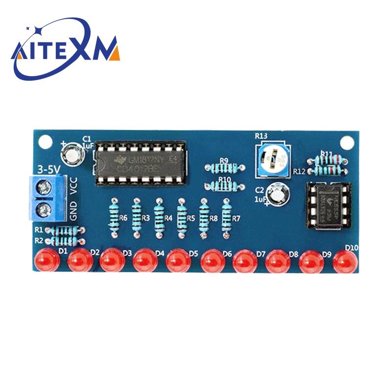 Bộ Mô Đun Đèn LED Thông Minh Ne555 + CD4017 Cho Phòng Thí Nghiệm Trẻ Em