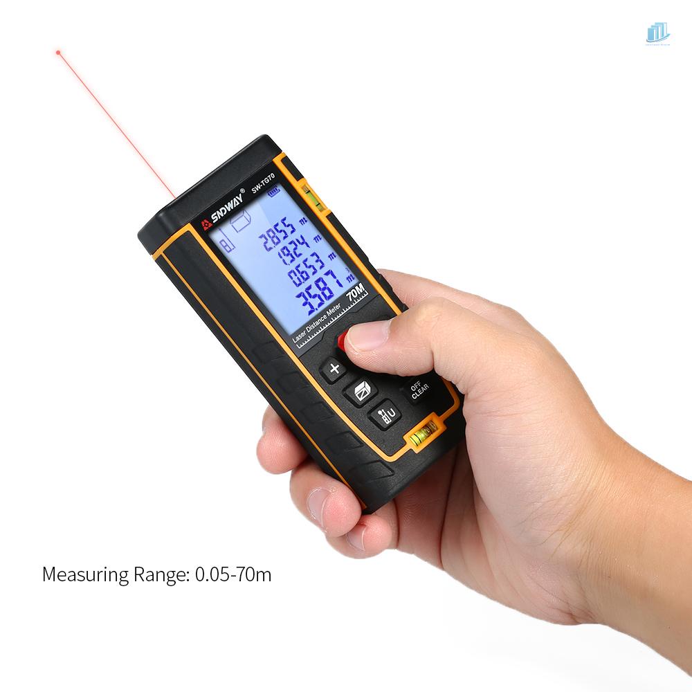 Máy Đo Khoảng Cách Laser Cầm Tay Điện Tử SNDWAY Với 30 Nhóm Lưu Trữ Dữ Liệu Có Đèn Nền LCD 2 Mức Độ Chính Xác Cao