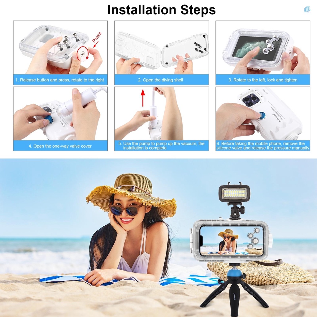 Ốp Điện Thoại + Vải + Bộ Lọc Màu Đỏ Chống Thấm Nước Cho smartwatchinone PULUZ 40M / 131ft 40M / 131ft