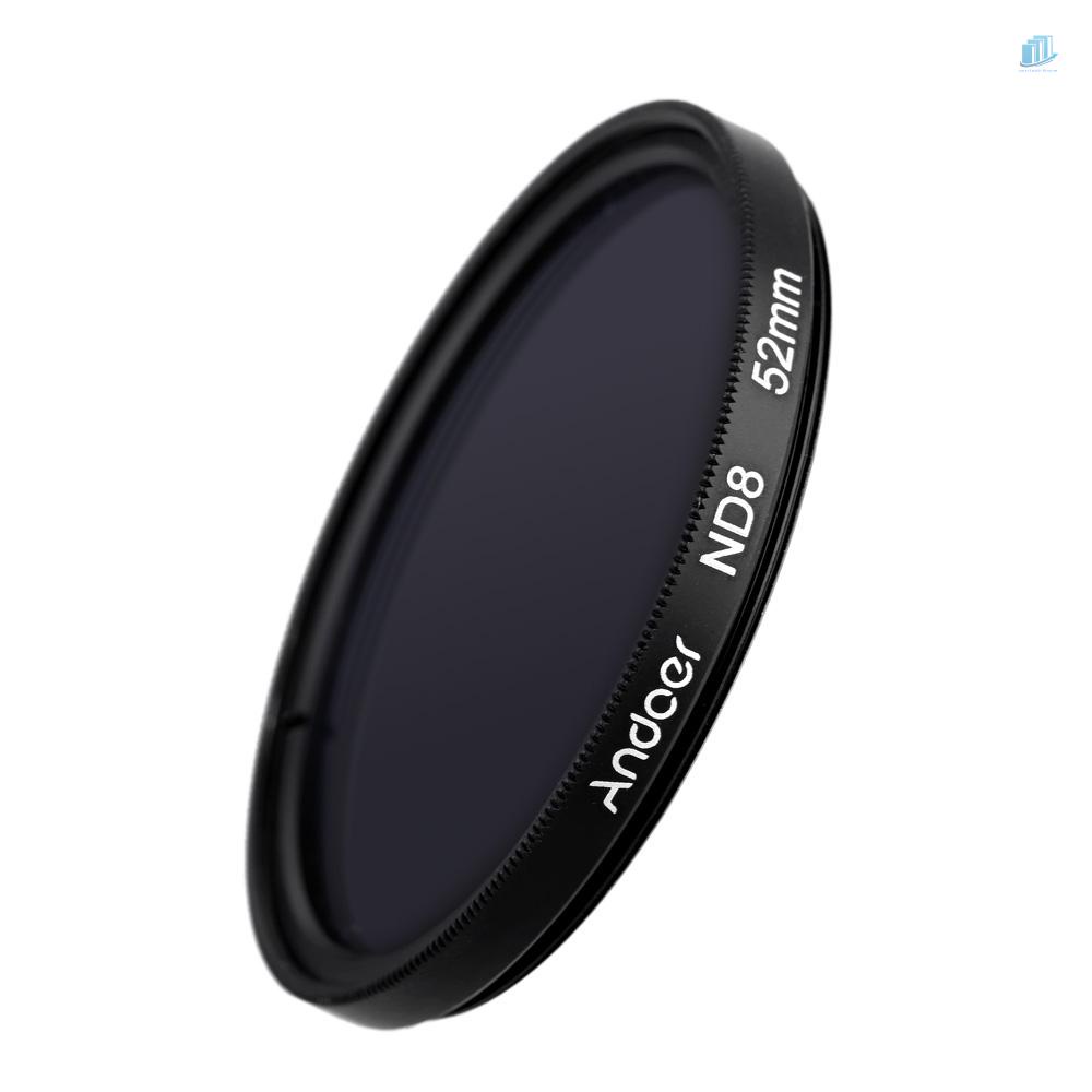 ANDOER Bộ Lọc Phân Cực ND8 Trung Tính 52mm UV + CPL + ND8 Nd2 Cho Máy Ảnh Pentax DSLR
