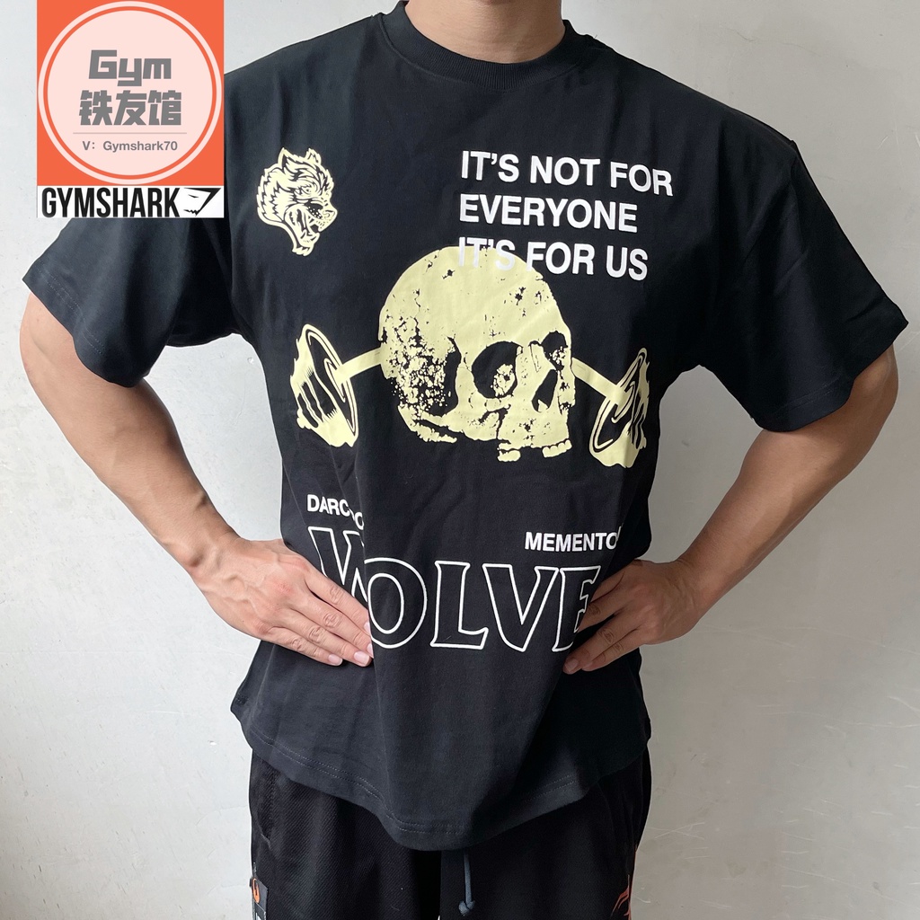 Áo Thun cotton Ngắn Tay Dáng Rộng In Hình Đầu Lâu DARCSPORT Cá Tính Cho Nam Nữ