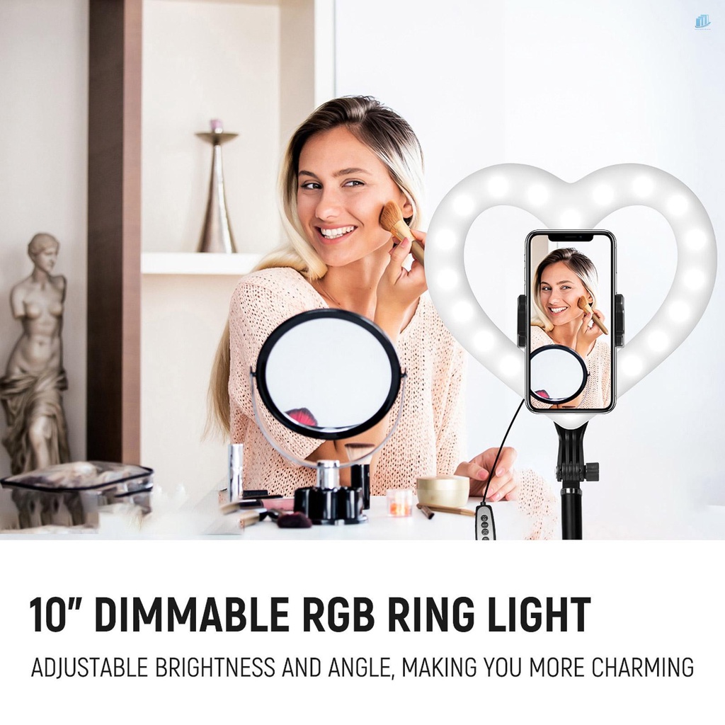 Đèn LED Hình Trái Tim Có Giá Đỡ Để Bàn 10 Inch