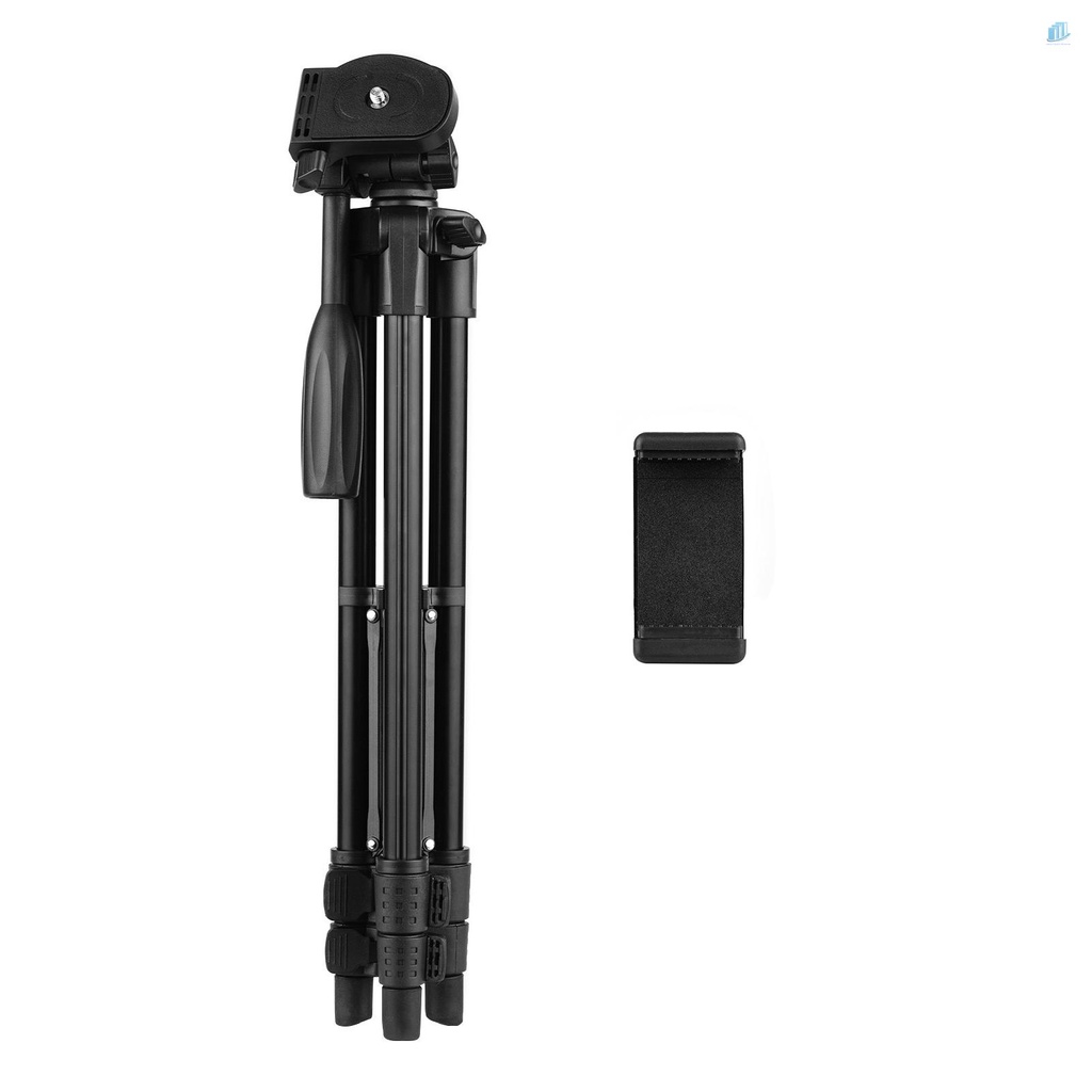 Giá Đỡ Ba Chân Bằng Hợp Kim Nhôm 115cm / 45in 3 Phần 3KG 3 Chiều Có Thể Điều Chỉnh Chiều Cao Kèm Kẹp Giữ Điện Thoại Chịu Lực