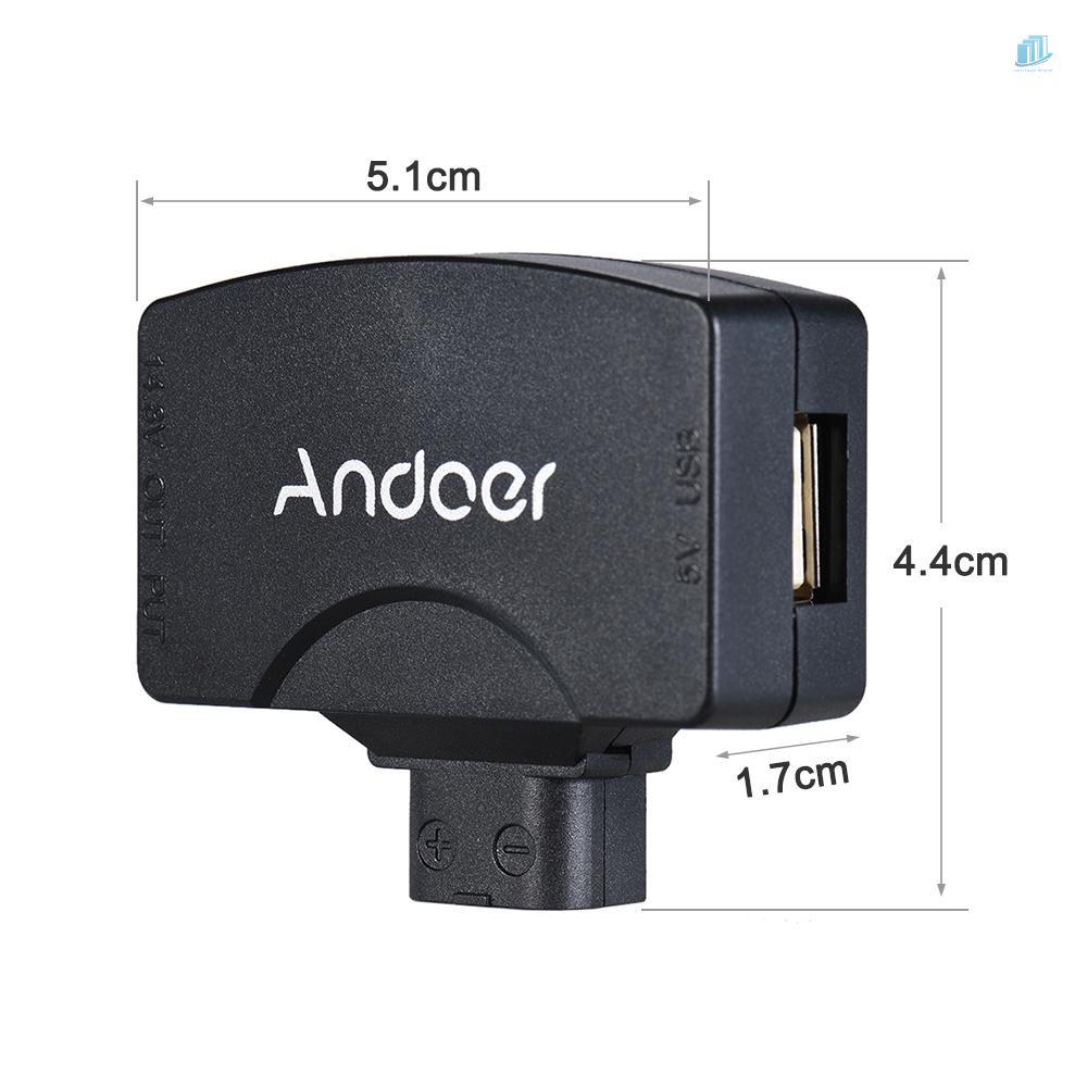 ANDOER Đầu Nối Chuyển Đổi D-Tap Sang 5V USB Cho Pin Máy Quay V-Mount