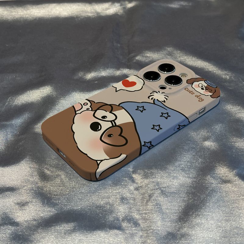 Ốp Điện Thoại Họa Tiết Chú Chó / Trái Tim / Chữ Nightcap plus Dễ Thương Cho Iphone127 11xs Xr 81413