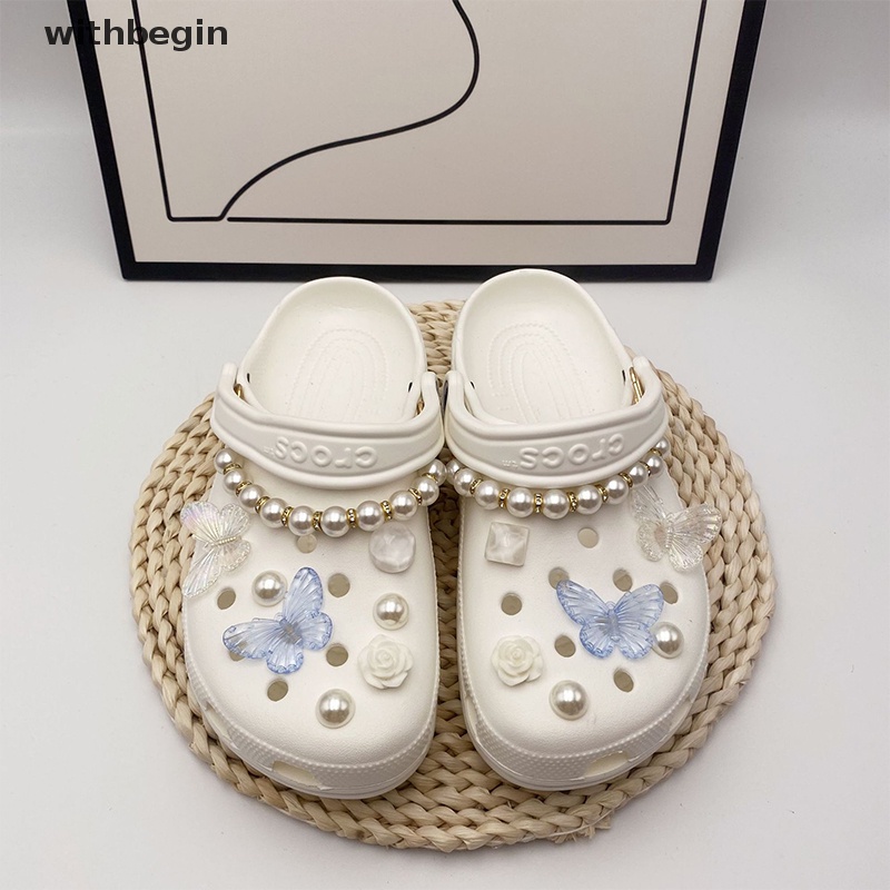 1 Set Phụ Kiện Trang Trí Giày DIY Hình Hoa Bướm Thời Trang