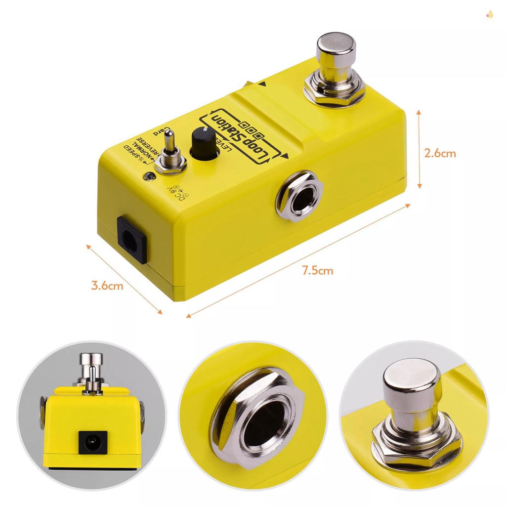 Bàn Đạp Hiệu Ứng Vòng Lặp Hoạt Hình Mini 10 Phút 3 Chế Độ Làm Việc True Bypass Bằng Kim Loại Với Thẻ Nhớ 1GB