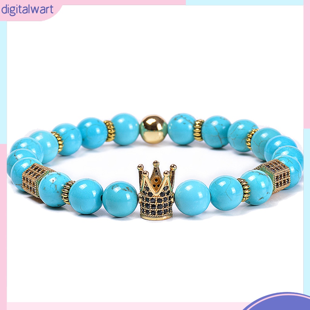 Vòng Tay Chuỗi Hạt Đá Tự Nhiên Mặt Hình Lục Giác Màu Sắc Tương Phản Tùy Chỉnh Thời Trang Cho Nam Và Nữ