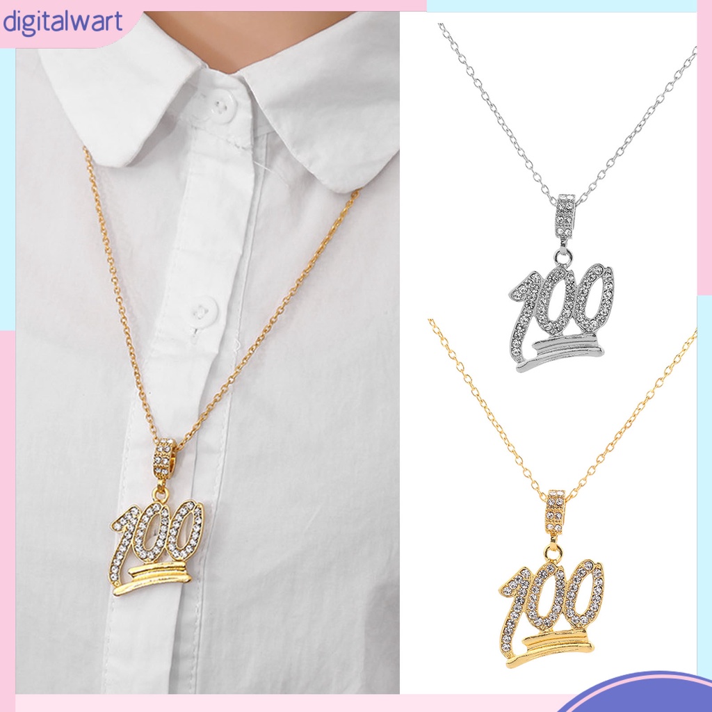 Vòng cổ 100 Mặt Hình Số Đính Đá Phong Cách Hip Hop Cho Nam Và Nữ