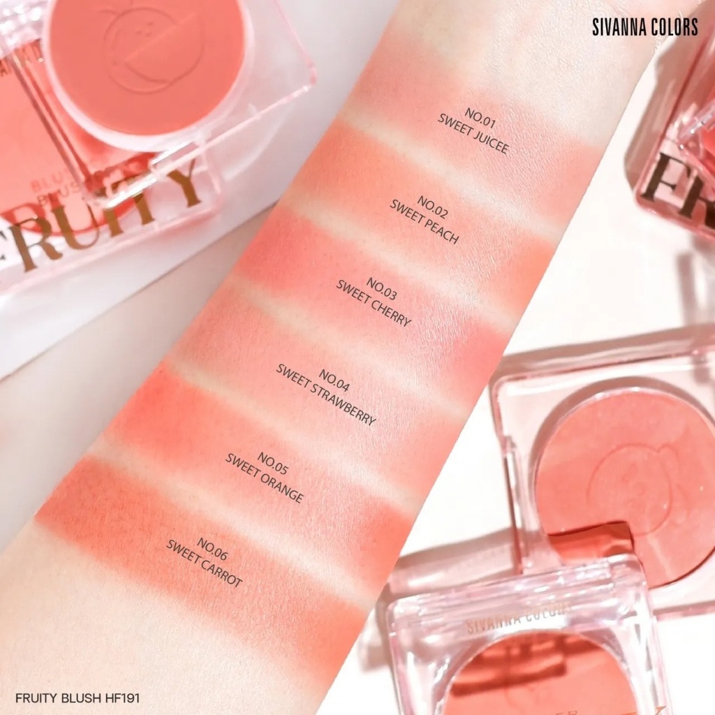 Phấn má hồng Sivanna Fruity Blusher mịn lì, lên màu chuẩn cho đôi má tự nhiên thu hút HF191 4g