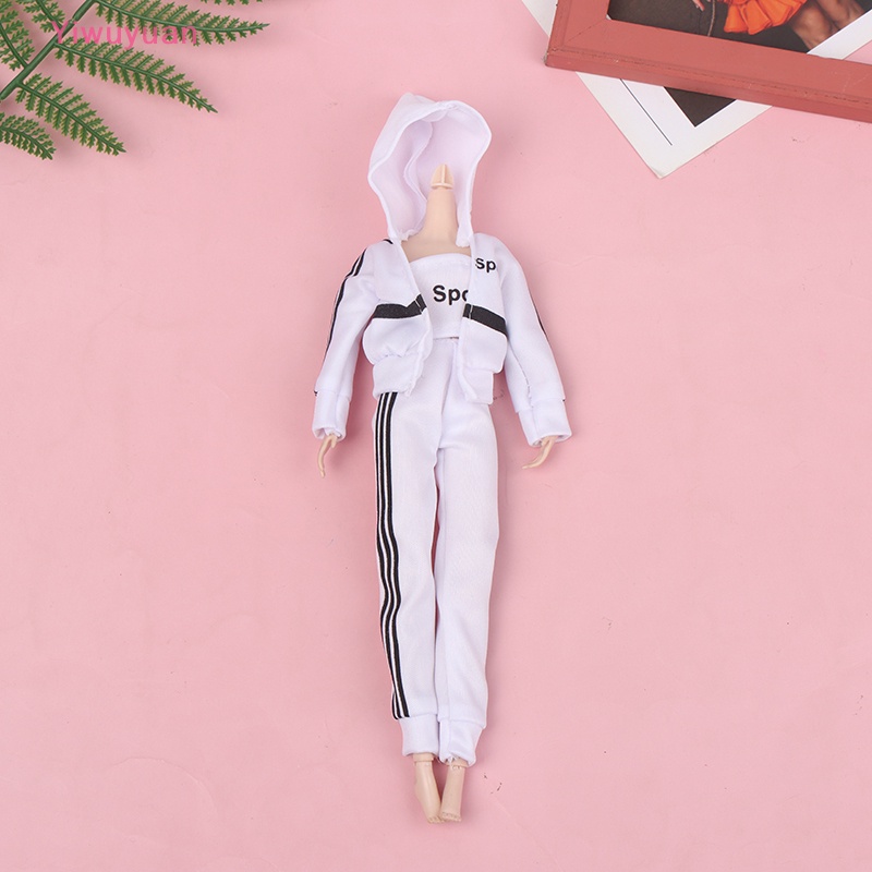 Bộ Trang Phục Thể Thao 3 Món Thời Trang Cho Búp Bê 1 / 6 30cm Mới