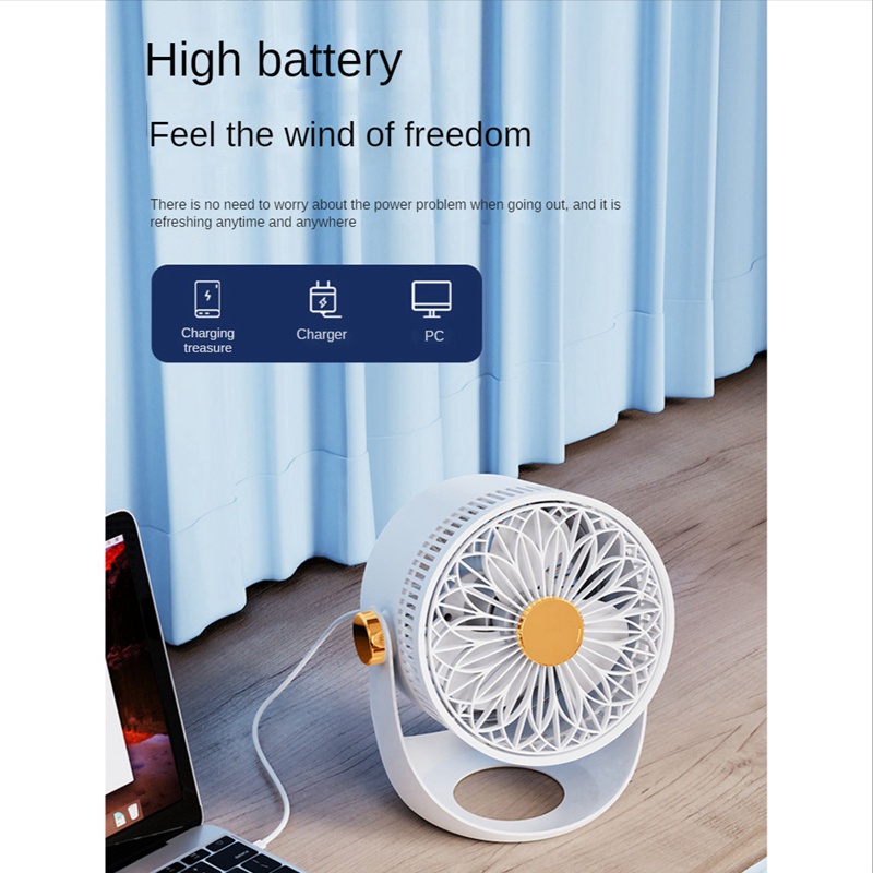 Quạt Làm Mát Điện Tử Để Bàn 2400MAh Sạc Cổng USB Có Thể Sạc Lại