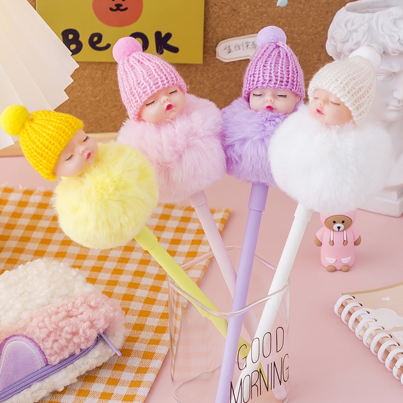 1 Cây Bút Gel Đính Búp Bê Nhồi Bông Đáng Yêu Dành Cho
