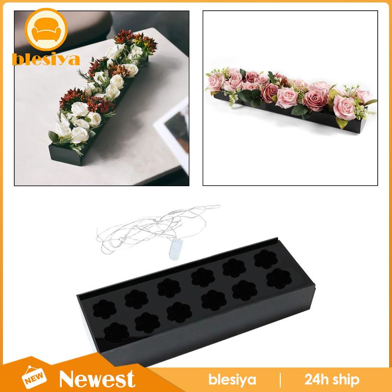 Lọ Hoa Hình Chữ Nhật Bằng Acrylic Có Lỗ Để Bàn Trang Trí Tiệc Cưới