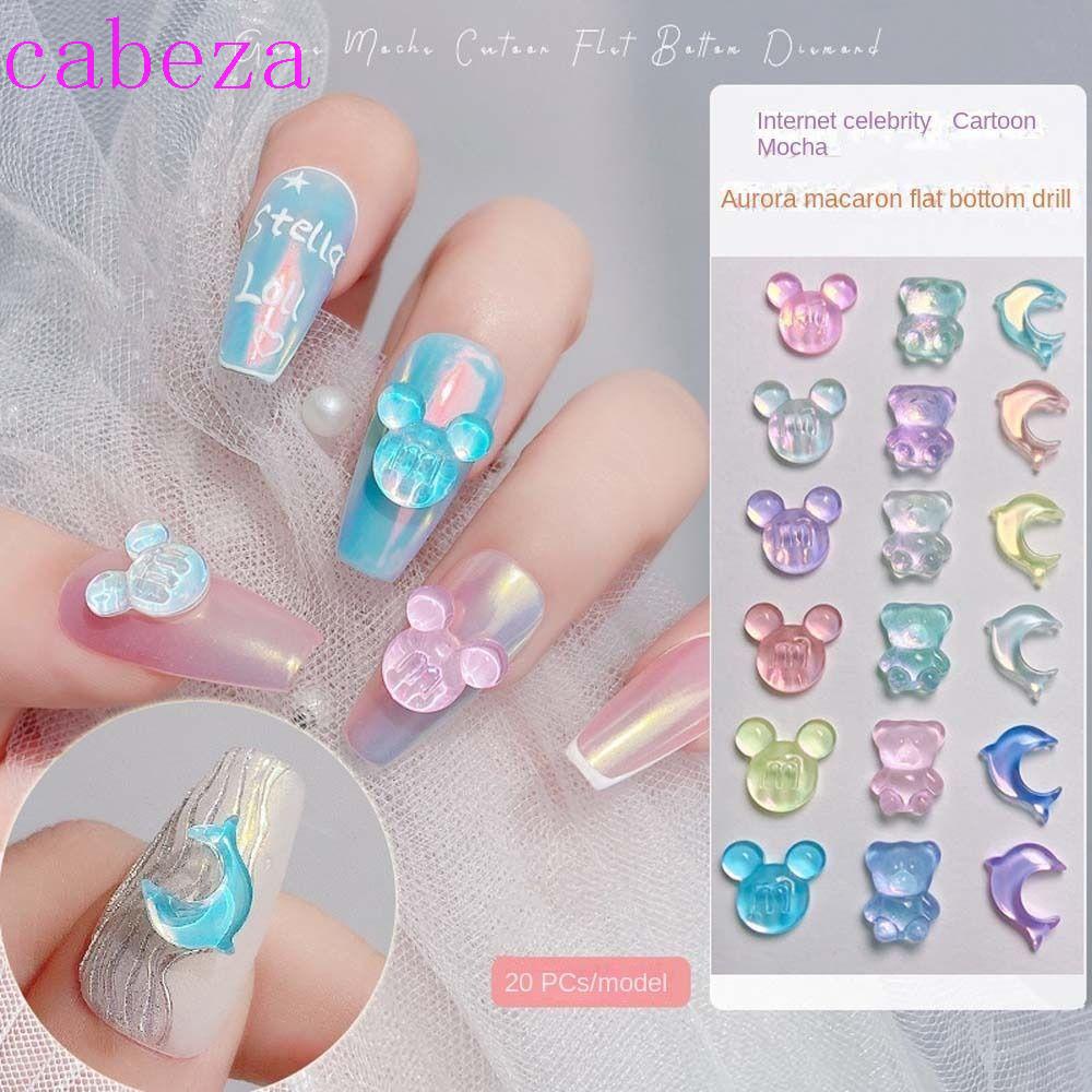 Phụ Kiện Trang Trí Móng Tay Hình Gấu / Cá Heo Hoạt Hình Cực Quang Thời Trang