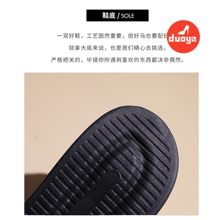 Duoya Giày Sandal Đế Phẳng Dày Dặn Phong Cách Roman Cho Nữ