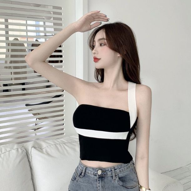 [F &amp; X] Áo Ống Ngắn Không Tay Dáng Ôm Thời Trang Mùa Hè Quyến Rũ Cho Nữ