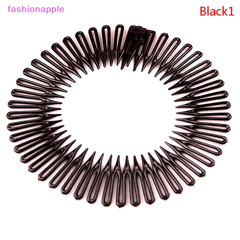 Băng Đô Cài Tóc Bằng Nhựa Đính Đá Có Răng Lược Linh Hoạt