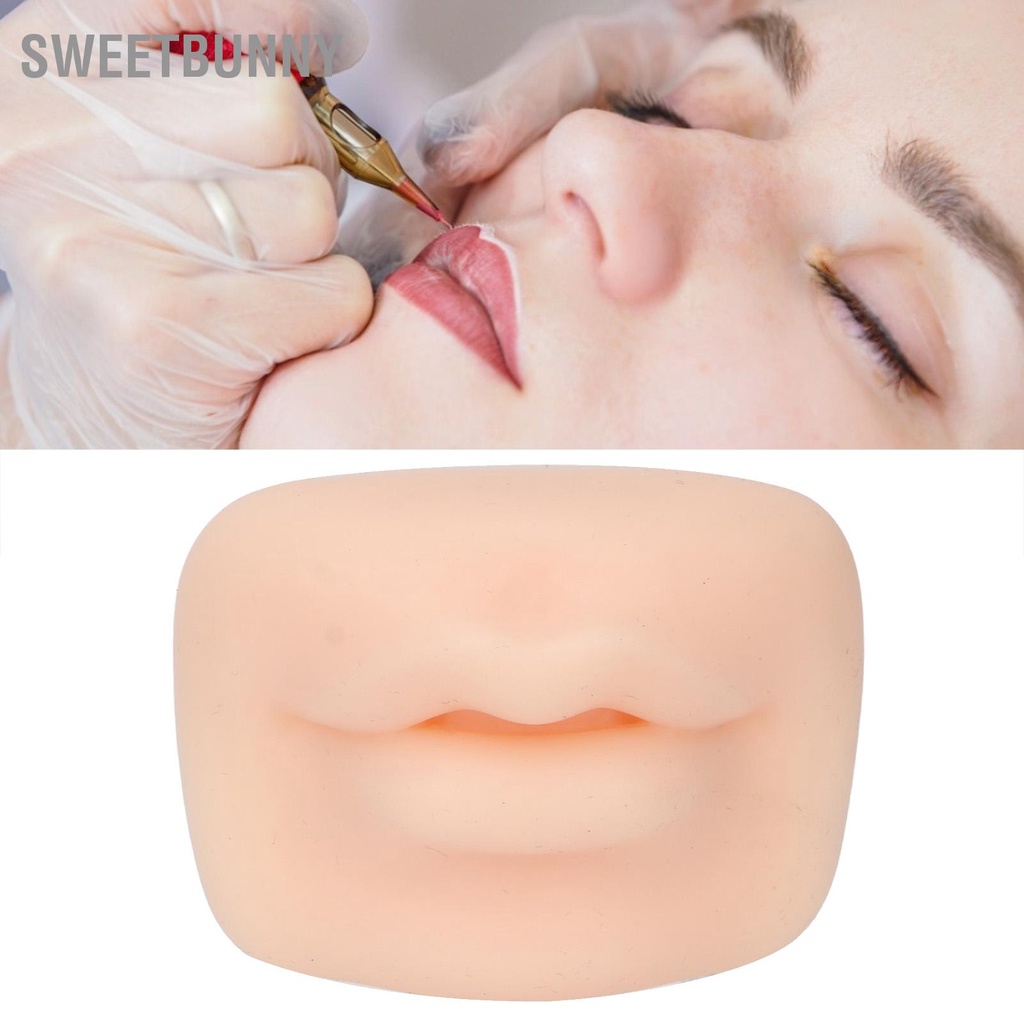 SweetBunny Mô hình môi silicon 3D thực hành xỏ khuyên mềm bán vĩnh viễn