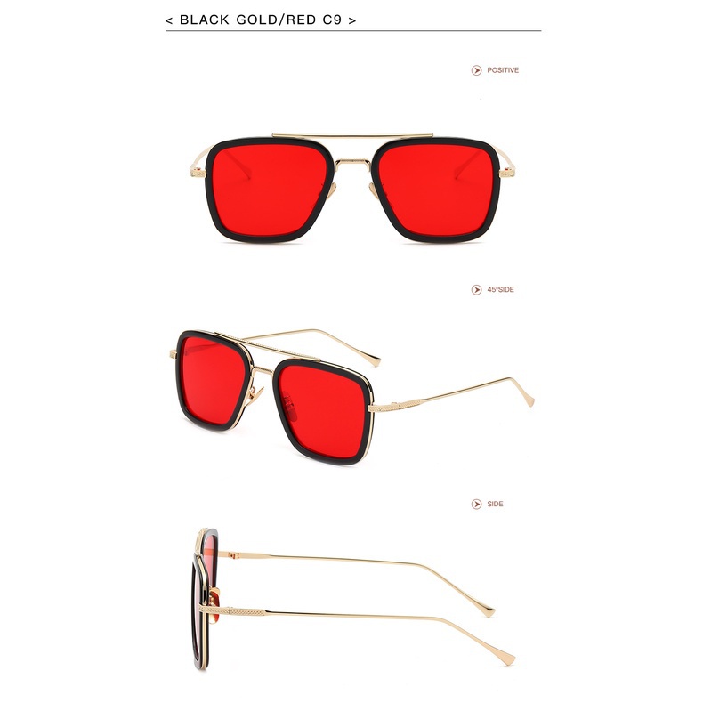 Kính Mát Gọng Vuông Kim Loại Chống Tia UV400 Phong Cách Cổ Điển Sang Trọng Dành Cho Nam