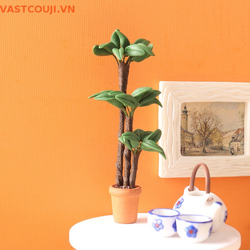 Mô Hình Chậu Cây Tài Lộc Trang Trí Nhà Búp Bê Tỉ Lệ 1: 12
