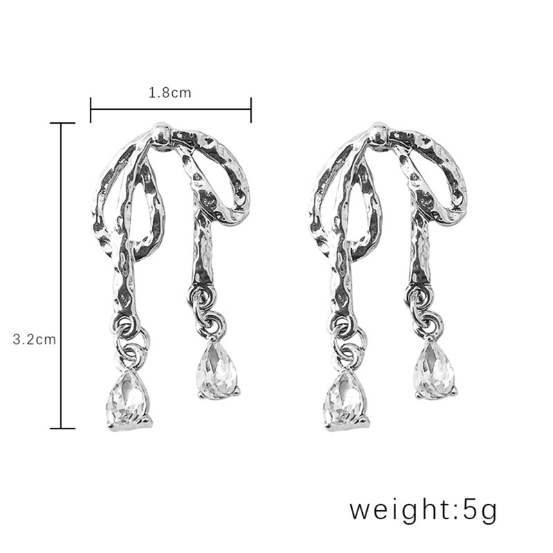 Ygt Khuyên Tai Bạc Dạng Lỏng Thắt Nơ Thời Trang Cho Nữ