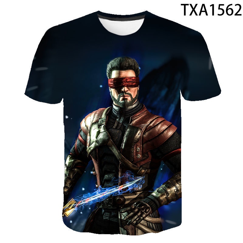 Áo Thun Cotton Tay Ngắn In Hình Mortal Kombat 3D Thời Trang Mùa Hè Dành Cho Trẻ Em