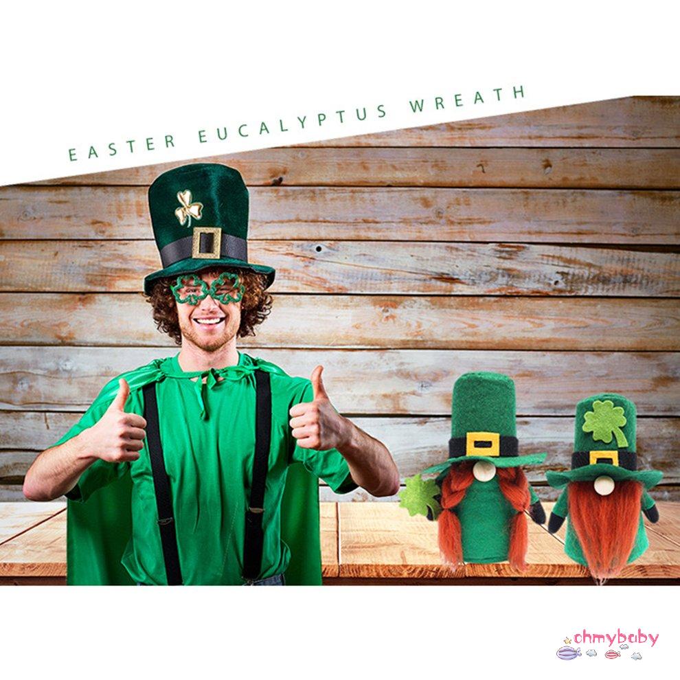 [OMY] Gnomes Sang Trọng Đồ Chơi Đuôi Ngựa Đôi Mũ Xanh Ireland Shamrock St Patricks Ngày Trang Trí Nhà Vô Diện Búp Bê Lùn [P/14]