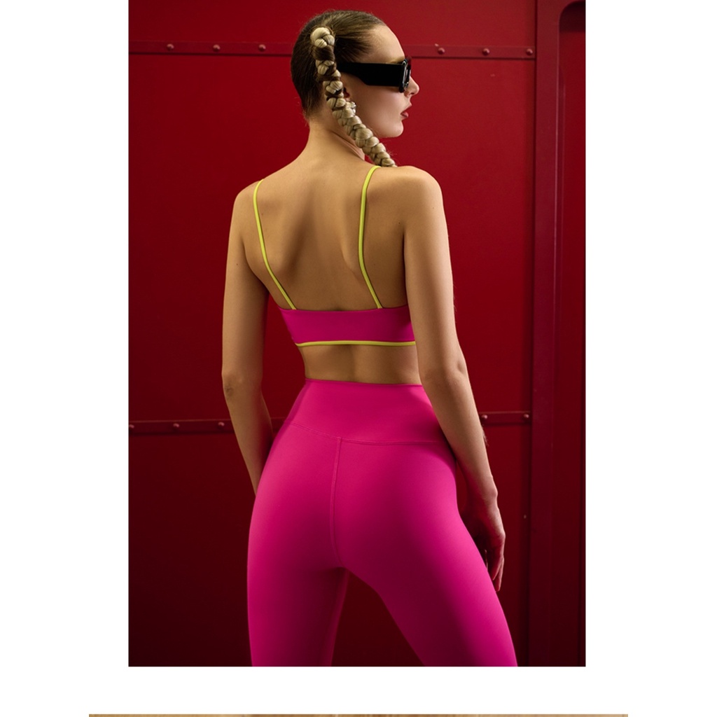 Set Bộ Tập Yoga 2 Dây LYCRA WX-22 Thiết Kế Cực Mát Mùa Hè Bảng Màu Tươi Sáng Ngọt Ngào