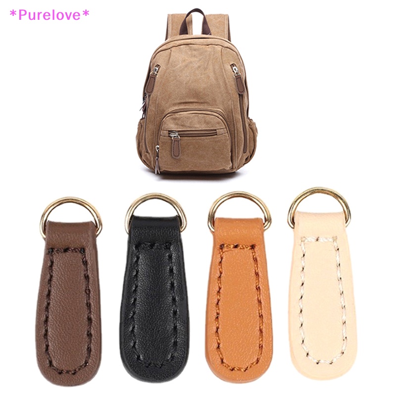 Set 2 Đầu Khóa Kéo Diy Bằng Da Thật Tiện Dụng Mới