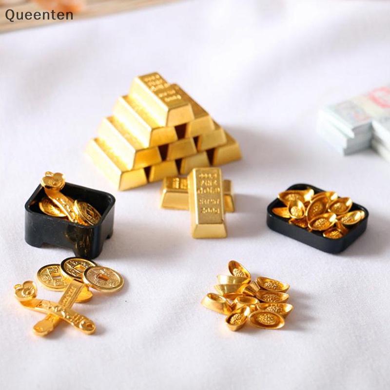 Đồ Chơi Mô Hình Gạch Vàng Mini Bằng Đồng Tỷ Lệ 1: 12 Cho Nhà Búp Bê