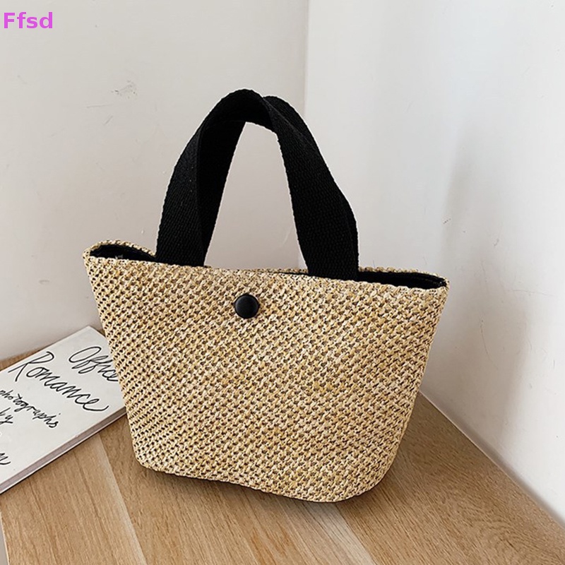 {Ffsd} Túi Rơm Dệt Đeo Vai Sức Chứa Lớn Thời Trang Cá Tính Mùa Hè * Bán Chạy