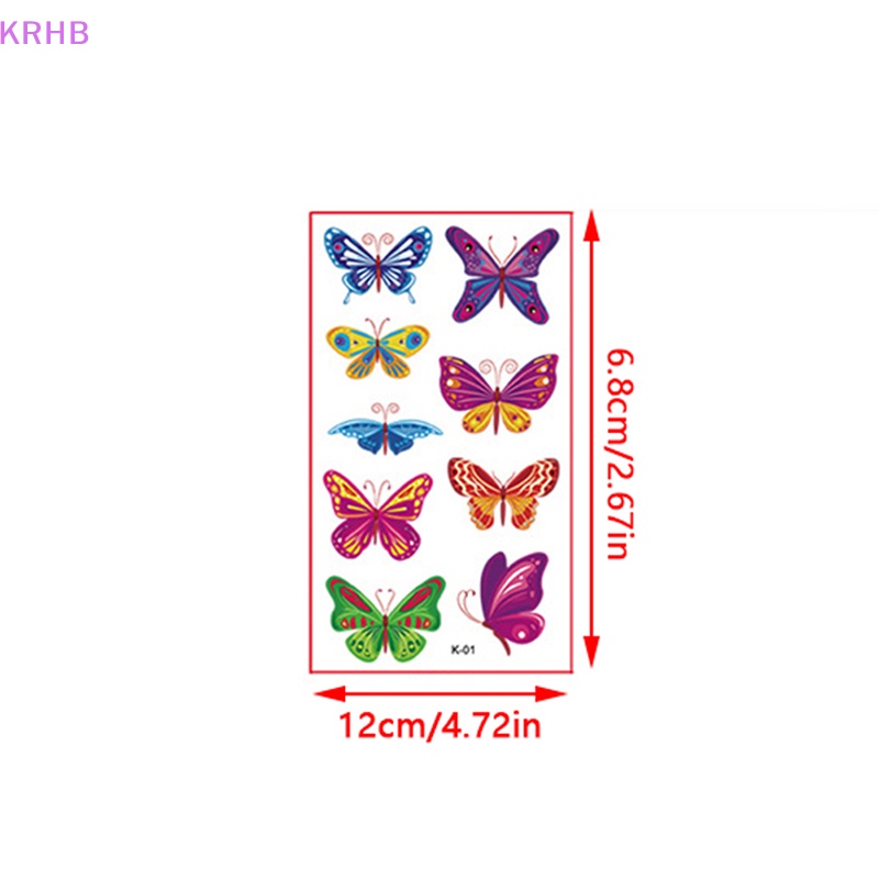 Set 10 Hình Xăm Dán Chống Nước Hình Bướm Nhiều Màu Sắc Dễ Thương Cho Trẻ Em Mới