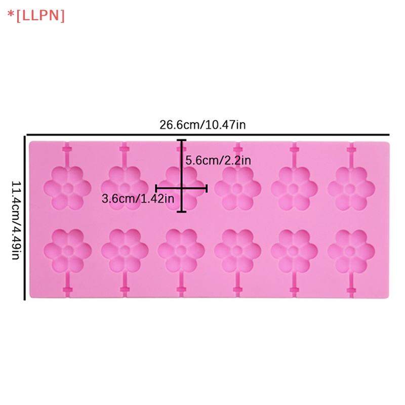 Bộ 1 Khuôn Silicone Làm Kẹo Mút Kèm 12 Que Hút Tiện Dụng