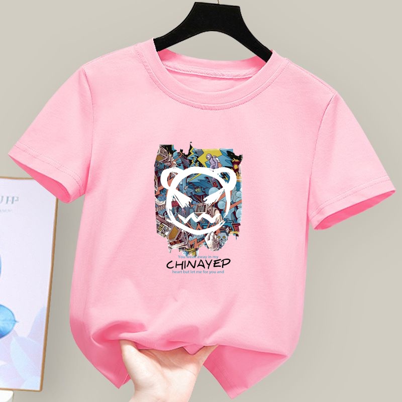 Áo Thun Unisex Tay Ngắn In Họa Tiết Hoạt Hình Dễ Thương Cho Bé Trai 1 Tuổi