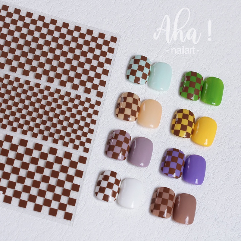 Miếng Dán Trang Trí Móng Tay Nghệ Thuật Hình Bàn Cờ