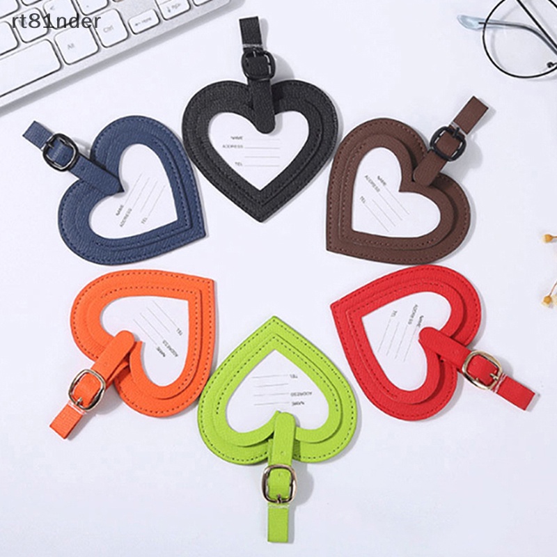 Rt 1 Thẻ Tên Gắn Hành Lý Du Lịch Bằng Da Hình Trái Tim