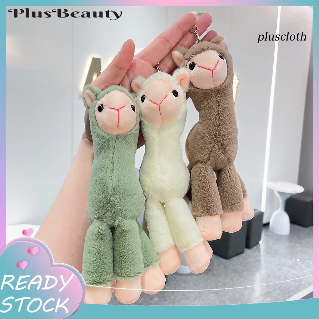 Thú Nhồi Bông Hình Lạc Đà Alpaca 3D Mắt Dài 15cm Dễ Thương Trang Trí Ba Lô