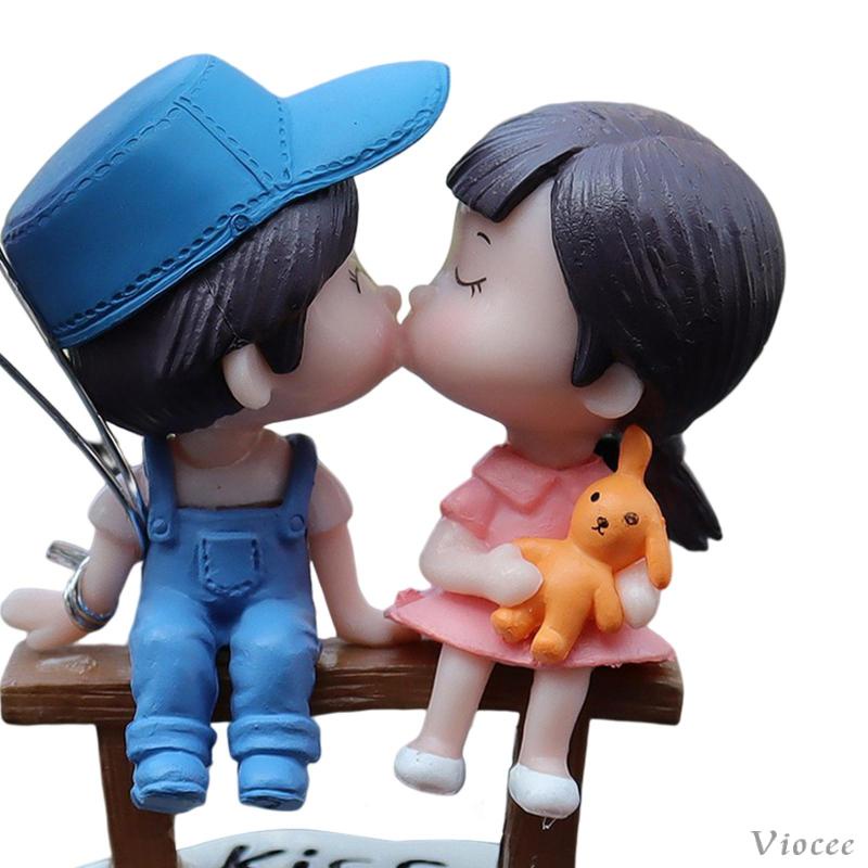 Tượng Cặp Đôi Búp Bê Hôn Nhau Trang Trí Bảng Điều Khiển Xe Hơi Dễ Thương Thích Hợp Làm Quà Tặng Cho Bạn Gái