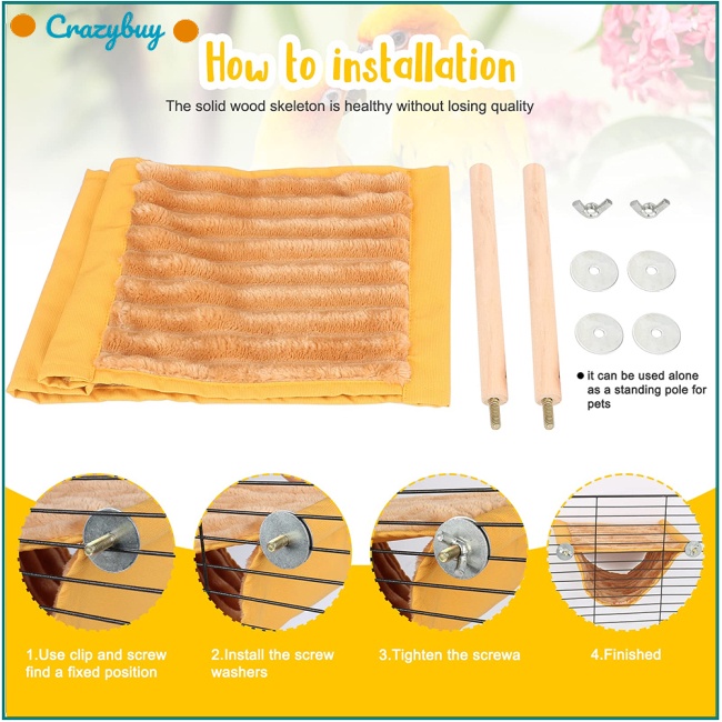 Cr Võng Treo Ấm Áp Có Thể Giặt Lại Tiện Dụng Cho Chim Vẹt / Chuột Hamster